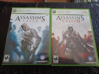 XBOX BACKWARDS COMPATIBLE ASSASSIN'S CREED 1 AND 2 COMPLETE IN BOX GAMES $50 FINAL PRICE READ DESCRIPTION