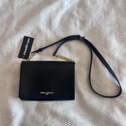 Karl Lagerfeld black leather purse