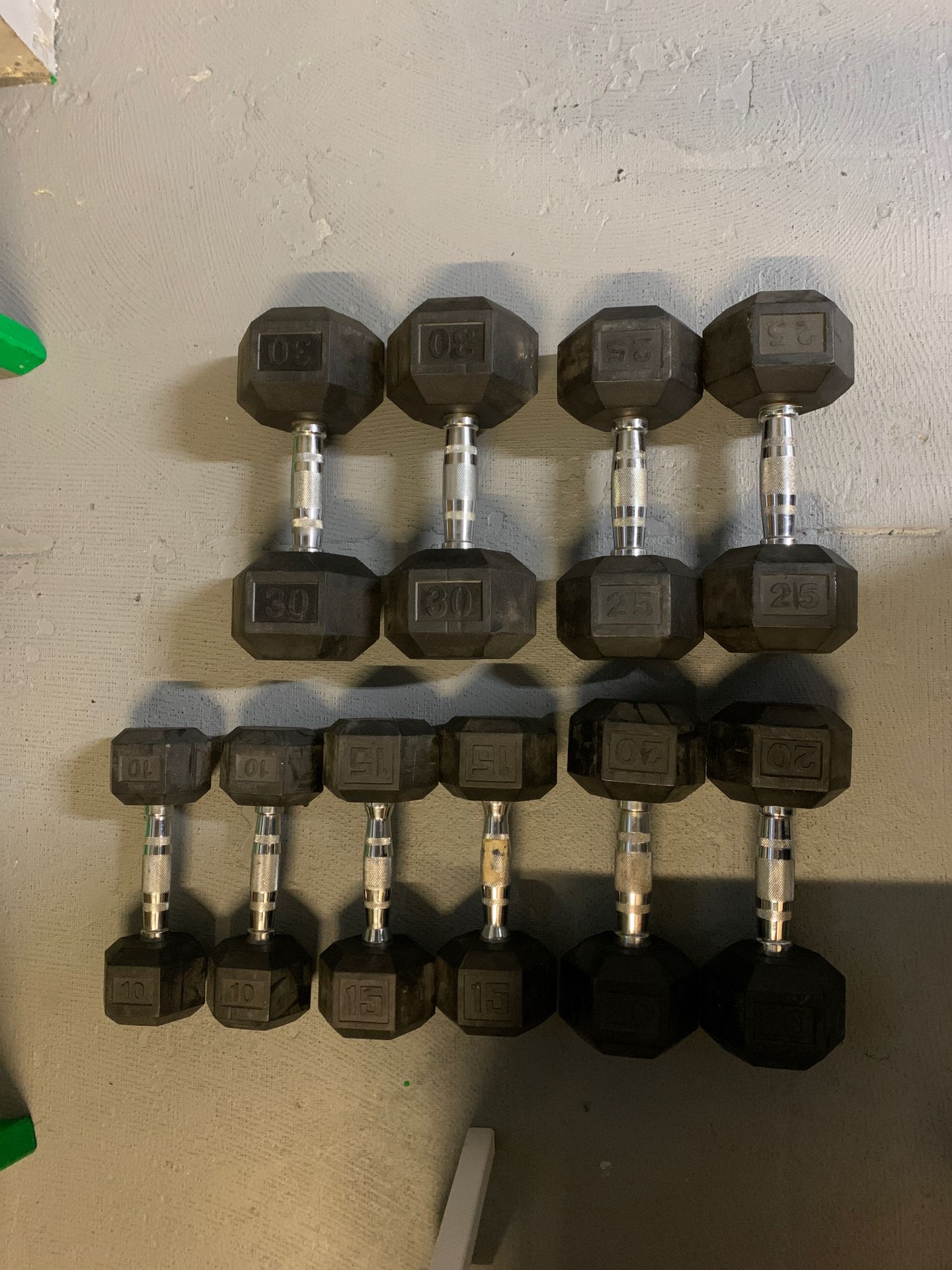 Dumbbells WEIGHTS for sale -30, 25,20,15,10 sets of each