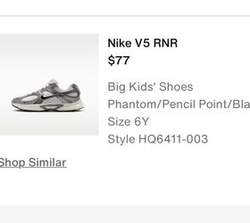 Nike V5 RNR Big Kids Sneakers Size 6Y
