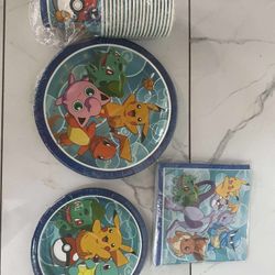 Set of 20 Pokemon Cups, Plates, Napkins Birthday Party Set