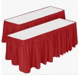 Red table skirts