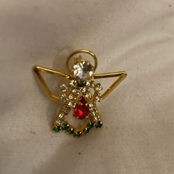VINTAGE GOLD TONE ANGEL CHRISTMAS PIN!!!
