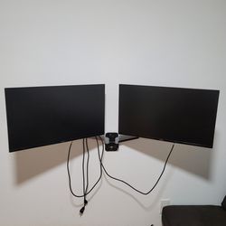 27" Dell Monitors (2)  and Wall Mount 