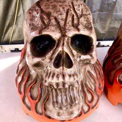 UNIVERSAL FIBER GLASS 10" Inch CAR SUB WOOFER DOWN FIRE ENCLOSURE BOX SKULL