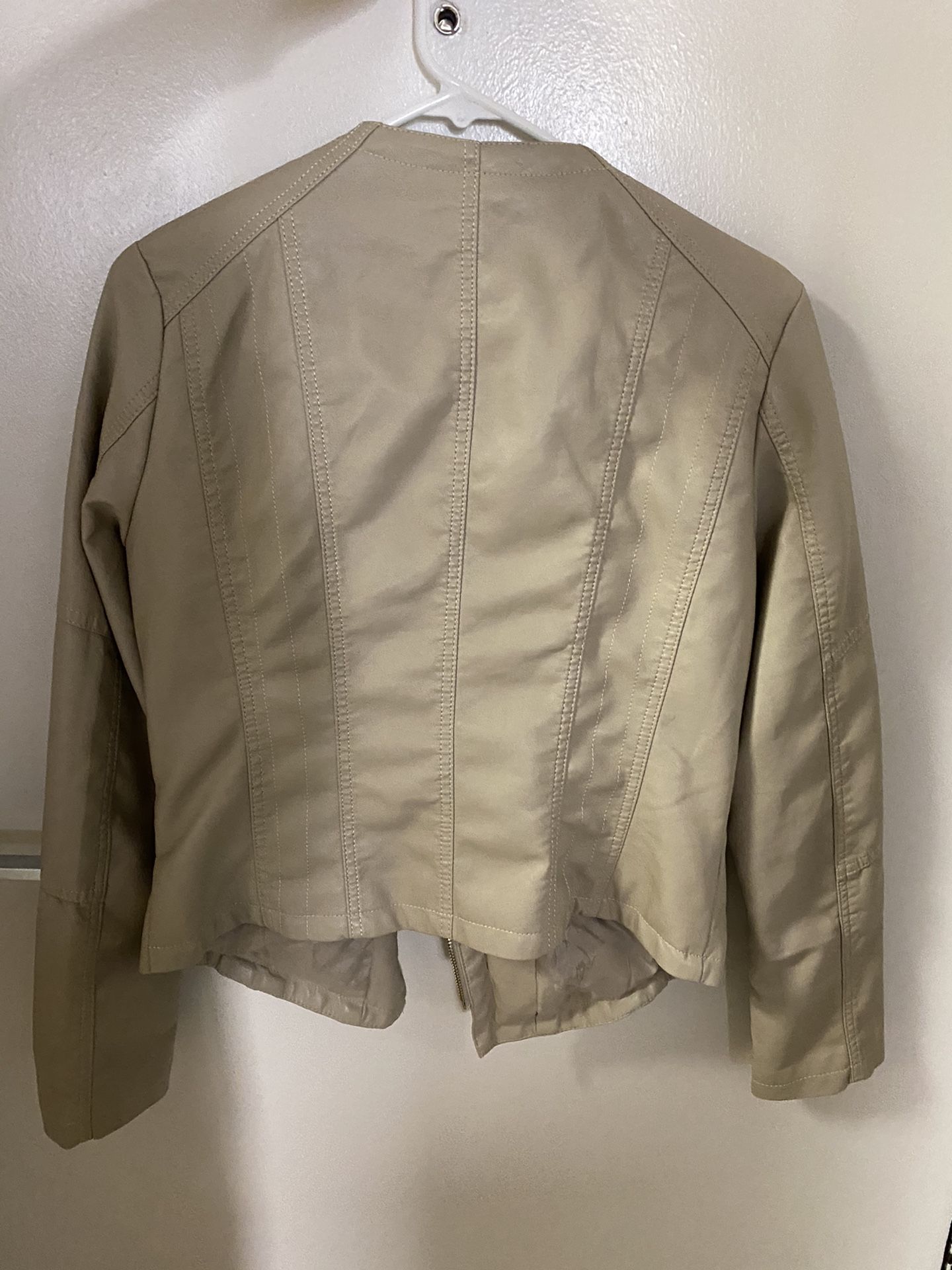 Beige Moto Jacket Large