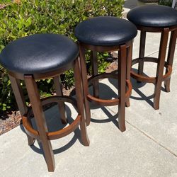 Bar Stools Chairs Swivel Set Of 3