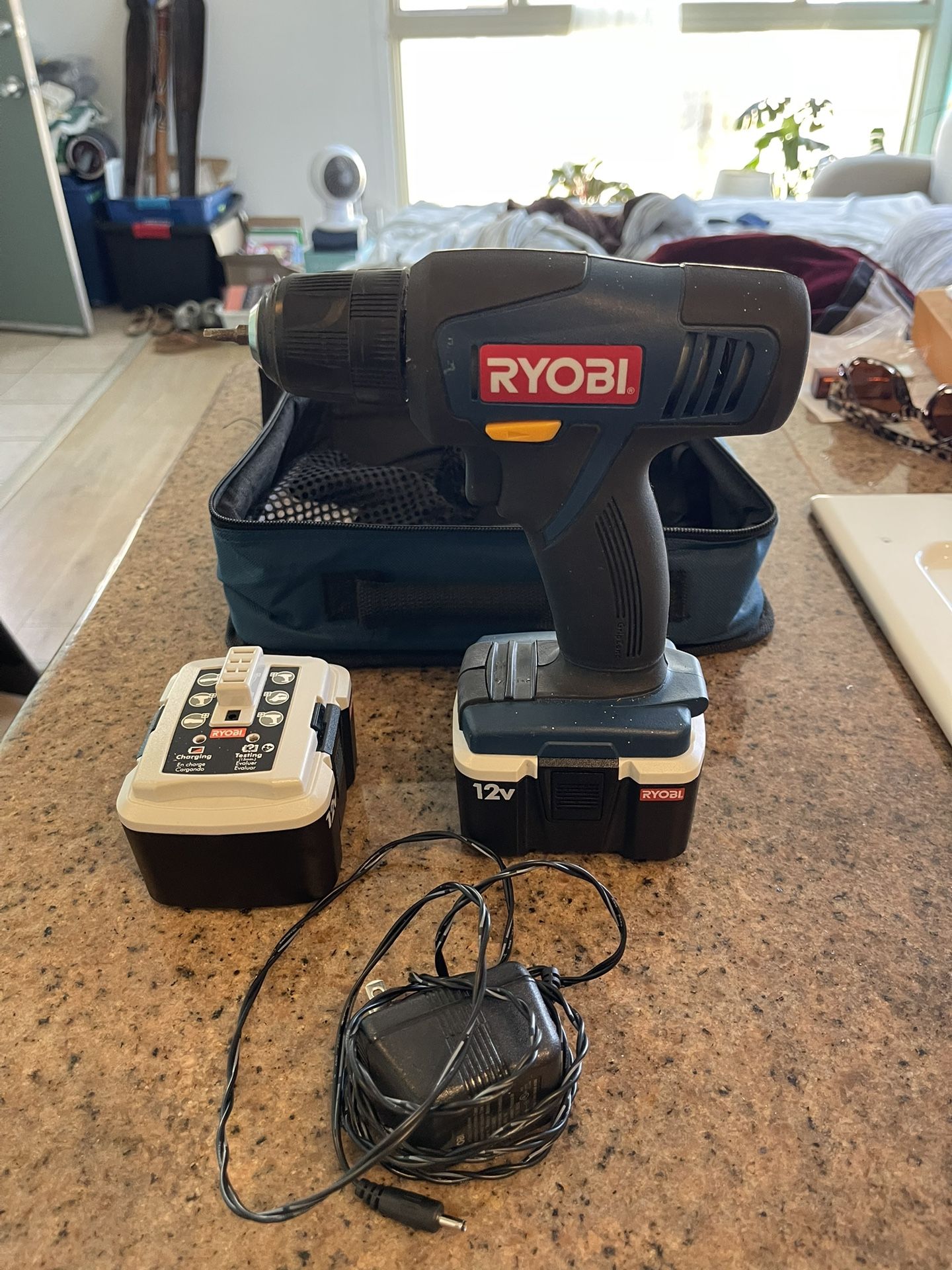 Ryobi 12V Cordless Drill/Driver Kit w/ Battery, Charger & Bits