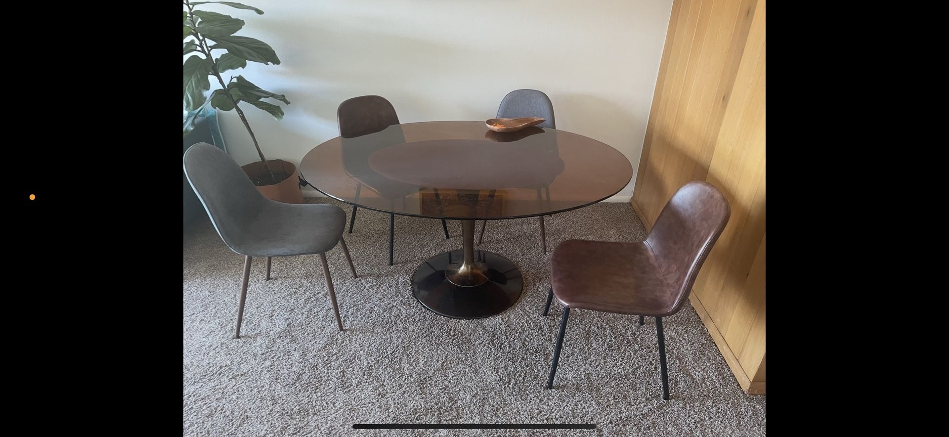 Antique Mid Century Modern Thick Glass With Felt Base