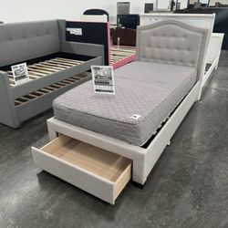 New Twin Bed Frame With Mattress 
