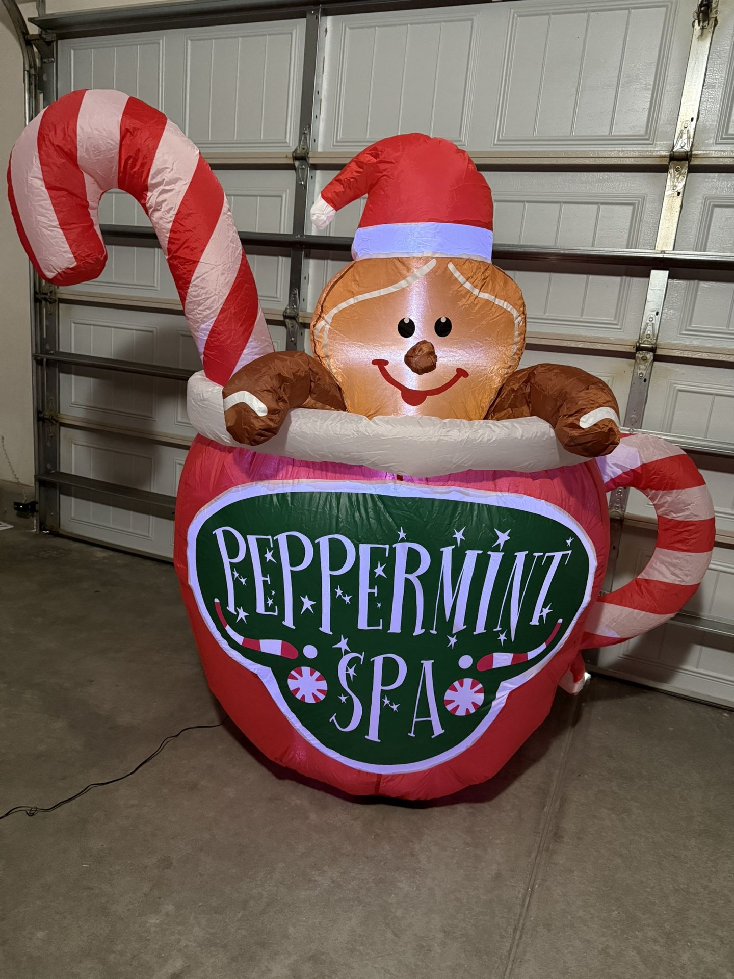 Christmas Inflatable Gingerbread in Spa Mug 5ft (New)