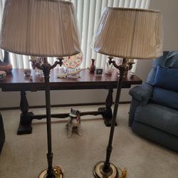 Vintage Pair Of Stiffel Floor Lamp 6 Way Brass