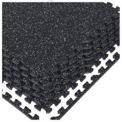 Exercise Gym Mats - 12 Interlocking Pieces With Edging 