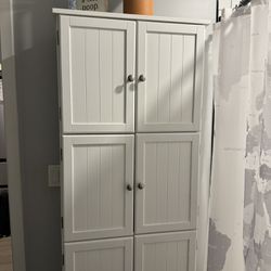 Tall White Bathroom Cabinet 