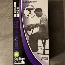 Keyboard Bench Padded Folding  New In Box KT7800 On Stage | Piano Stool