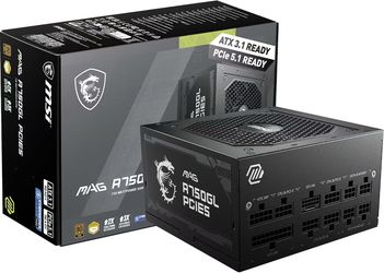 MSI MAG A750GL PCIE5, Fully Modular Compact Gaming 750W Power Supply