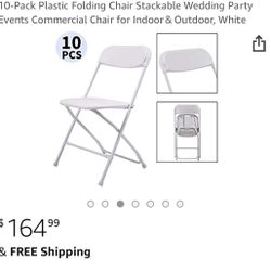 Box Of 10 Folding Plastic Chairs