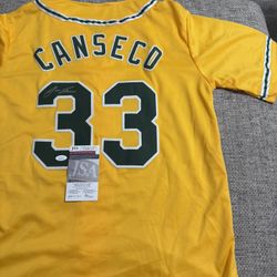 Jose Canseco Signed Autograph Custom Jersey - JSA COA - Oakland A’s