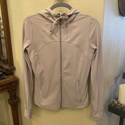 LULULEMON Women Pink Peony Define Nulu Hooded Zipped Jacket Size 8