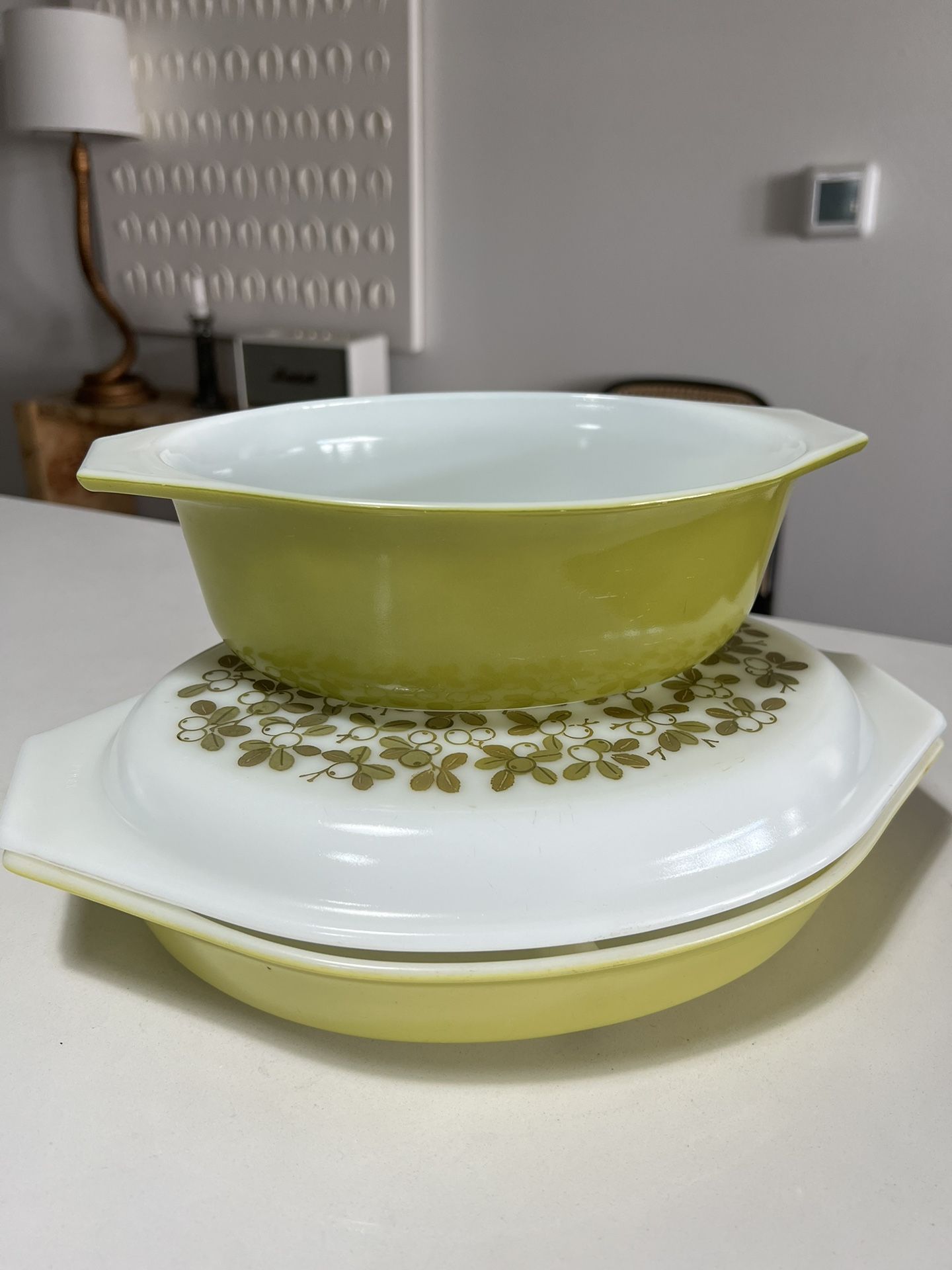 Vintage Pyrex Verde Casserole Dishes