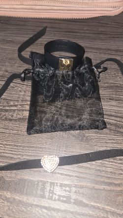 Kate spade black bracelet with gold heart