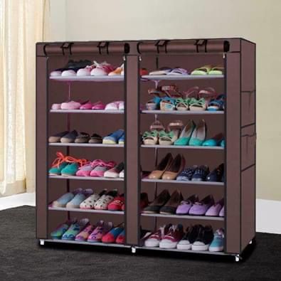 Durable 6 Tier Shoe Rack Shoe Shelf Storage Closet Organizer Cabinet with Cover