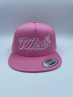 Retro Nike Butterfly Embroidered Pink Hat.