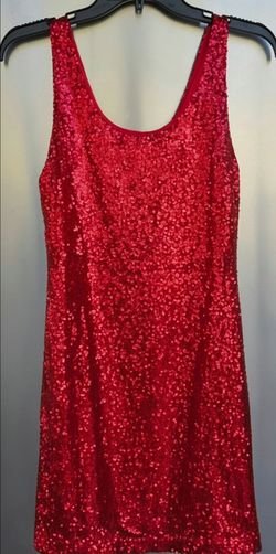 Red Sequin Mini Dress Sleeveless