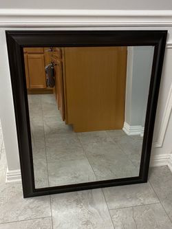 Dark brown wood Mirror