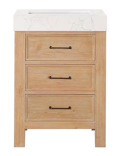 Vinnova León 24” Fir Wood Brown Finish Undermount Single Sink Bathroom Vanity