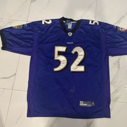Baltimore Ravens Ray Lewis Jersey #52 Reebok On Field NFL Football purple 56 XXL