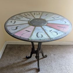 Clock Glass Top Side/End Table 