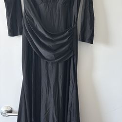 long prom black long sleeve dress