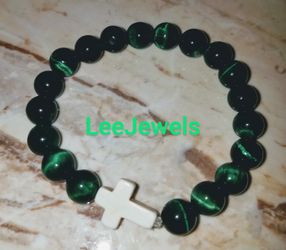 Tiger eyes beaded cross bracelets