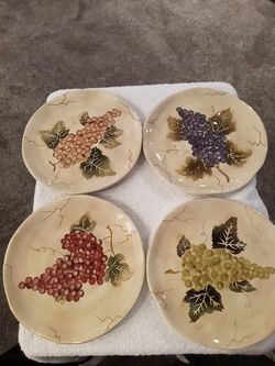 Four Cabernet Grape Salad Plates