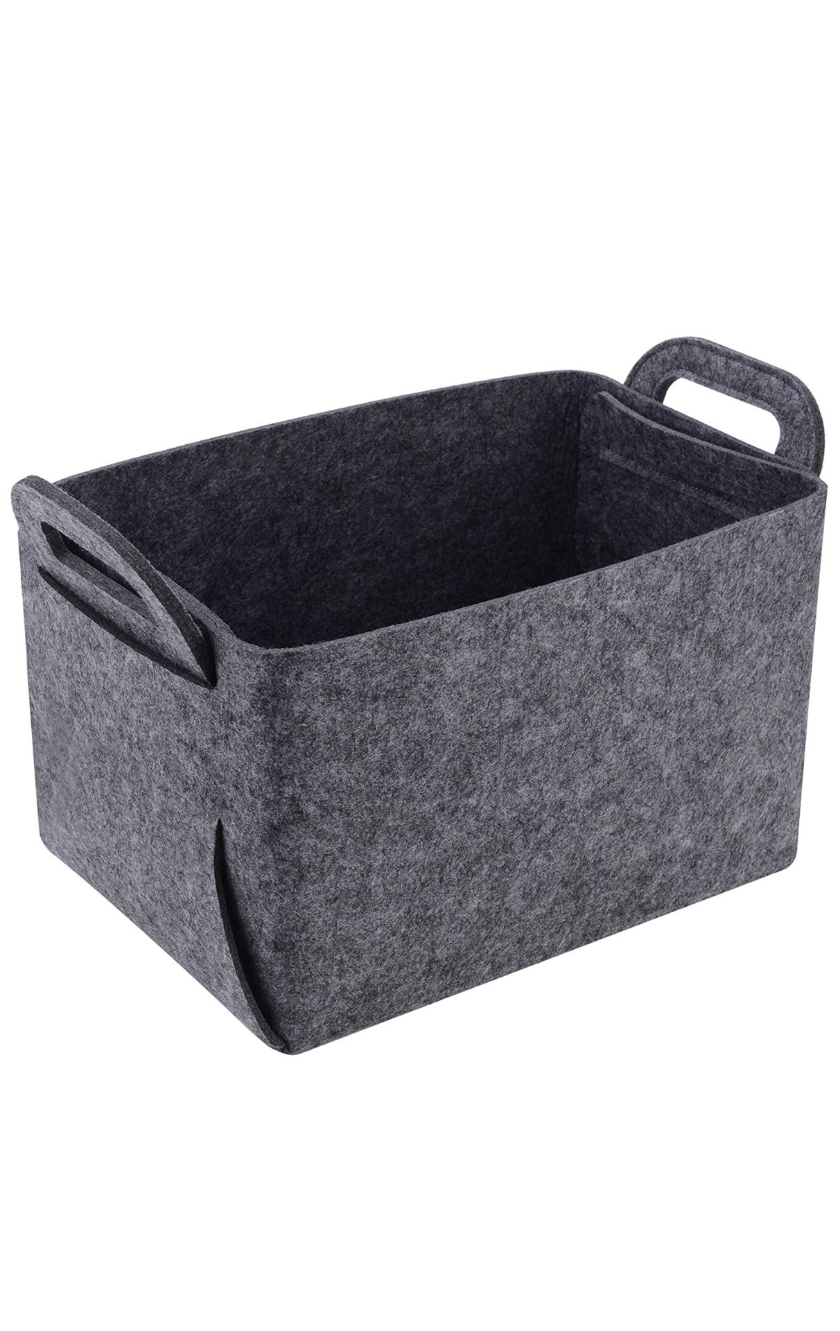 Storage Basket Felt Storage Bin Collapsible & Convenient Box Organizer with Carry Handles for Office Bedroom Closet Babies Nursery Toys DVD Laundry O
