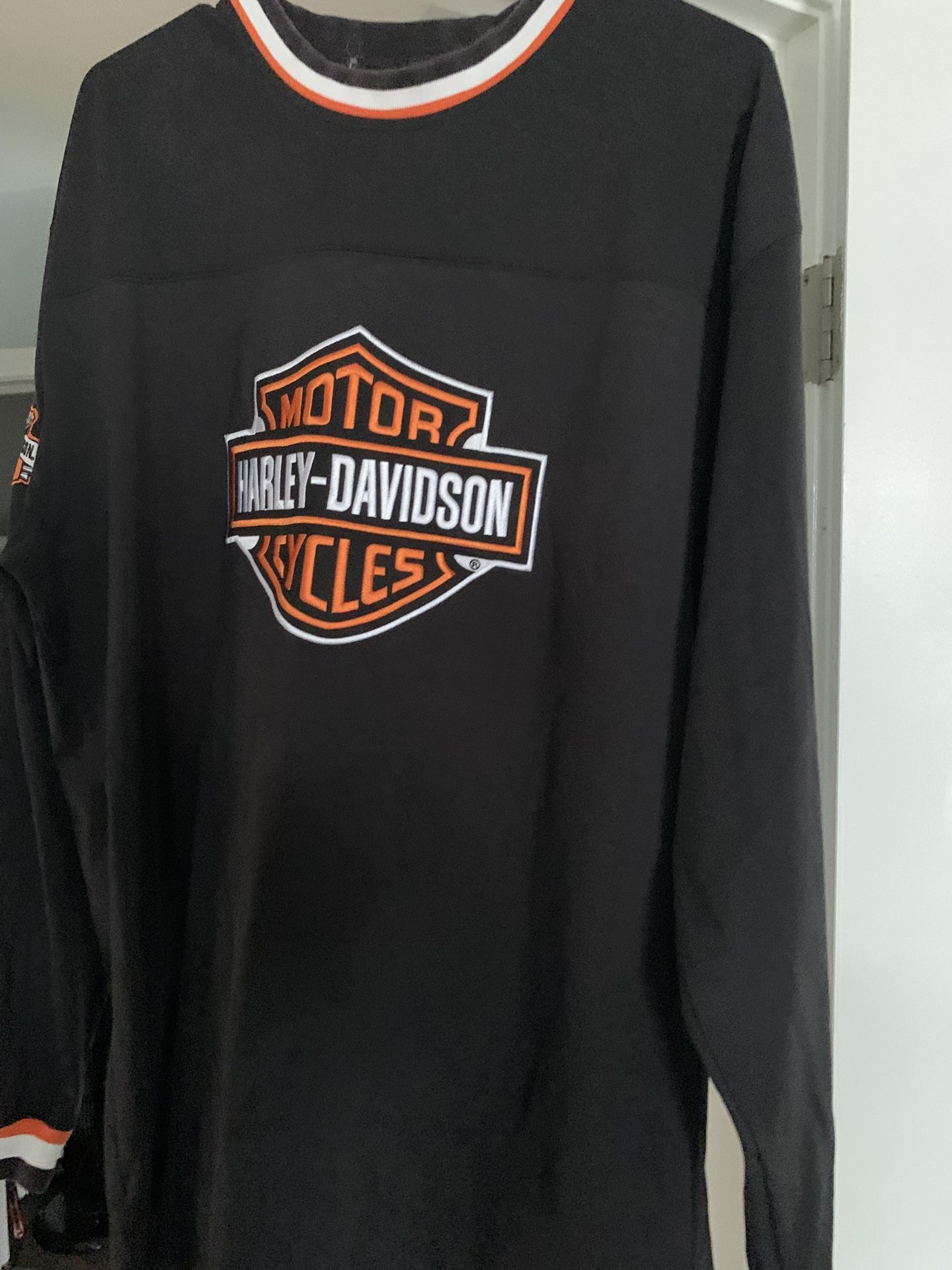Harley Davidson Mens XL Vintage (hockey Jersey Like)