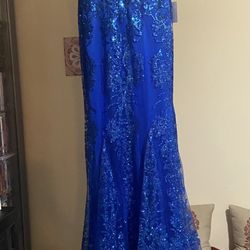 Royal Blue Mermaid Corset Dress 