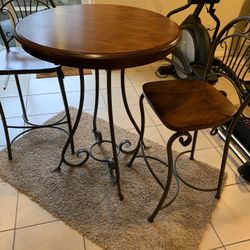 36” Solid Wood High Top Pub Table & Chairs
