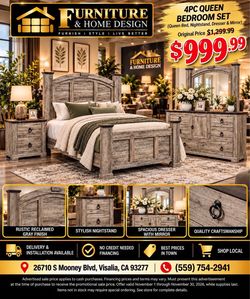4pcs Queen bedroom set