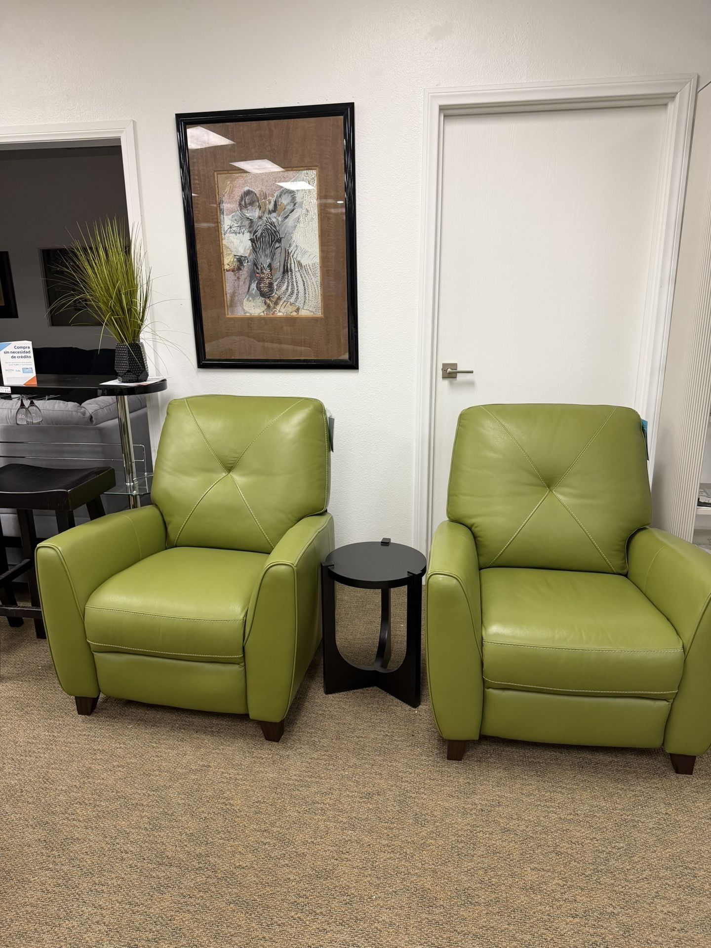 100% Real Leather Pushback Chairs-Myia