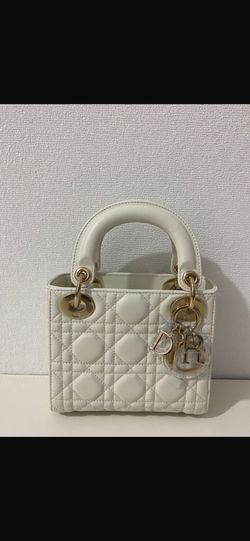 Vintage Lady Dior Mini In White Lamb skin