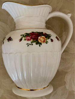 Resplendent old Country Roses style PORCELAIN PITCHER