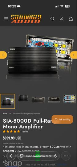 Sundown SIA-8,000D v2 Full-Mono Amplifier