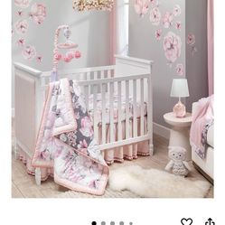 Lambs & Ivy Botanical Watercolor Crib Bedding Set