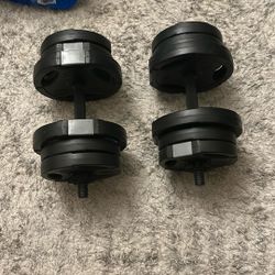 Pair Of 20lb  Adjustable Dumbbells