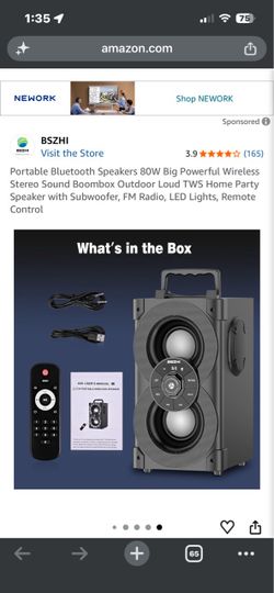 BSZHI Portable Bluetooth Boombox Speaker