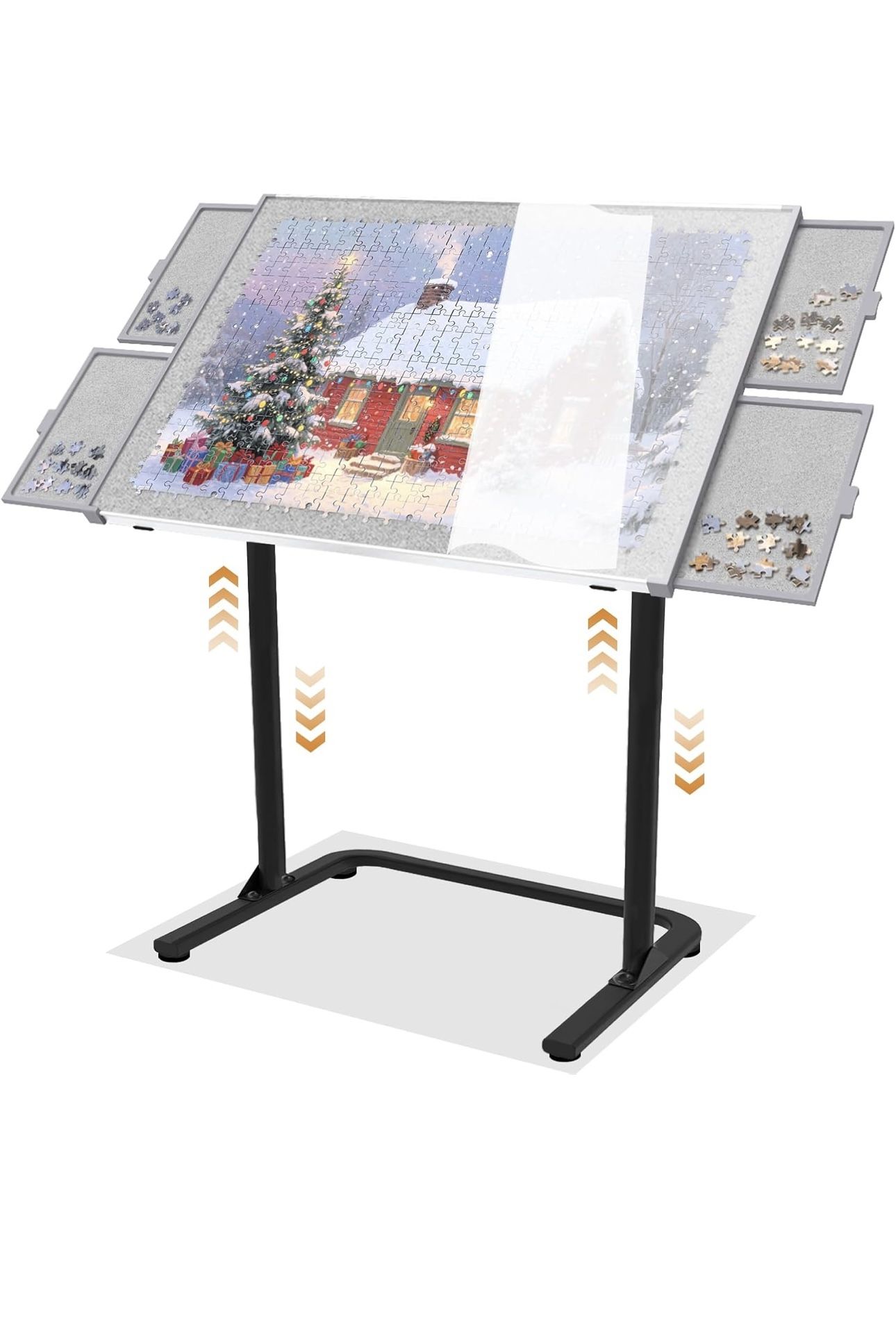 Puzzle Table 1500pcs,Adjustable Height and 90°up Angles Puzzle Board for Saving Storage Space,Alumin