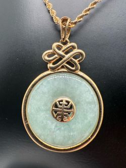 14k Jade Pendant