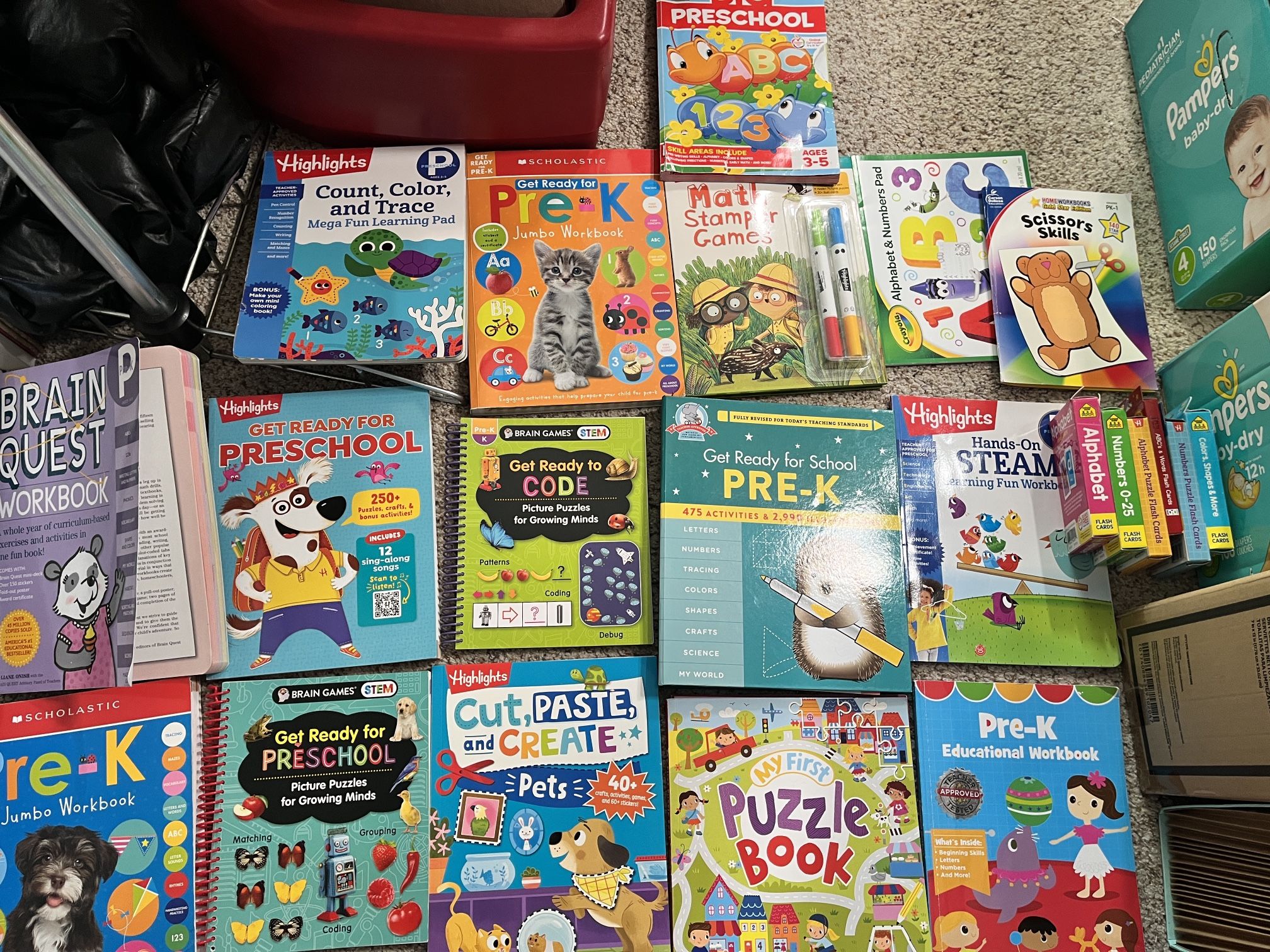 Get Ready For Pre-k Through Kindergarten Work Books. 